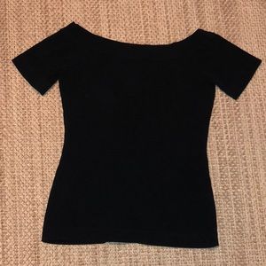 J crew off the shoulder black top